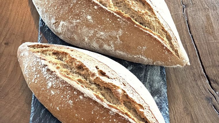 Batards on slate — The Globe Bakery, Laugharne